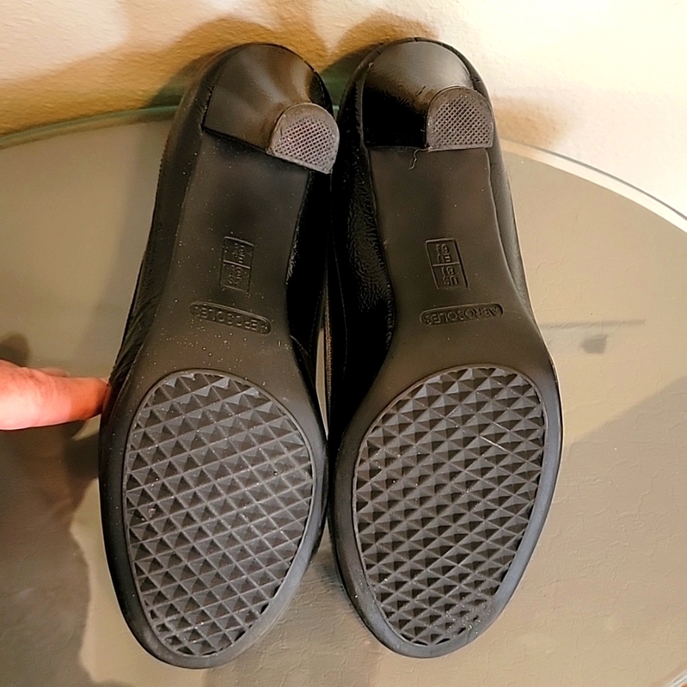 Aerosols Benefit Black Patton Leather Peeptoe - Picture 5 of 7